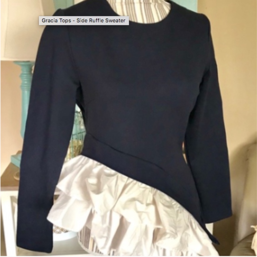 Unique Side Ruffle Sweater - Picture 4 of 6